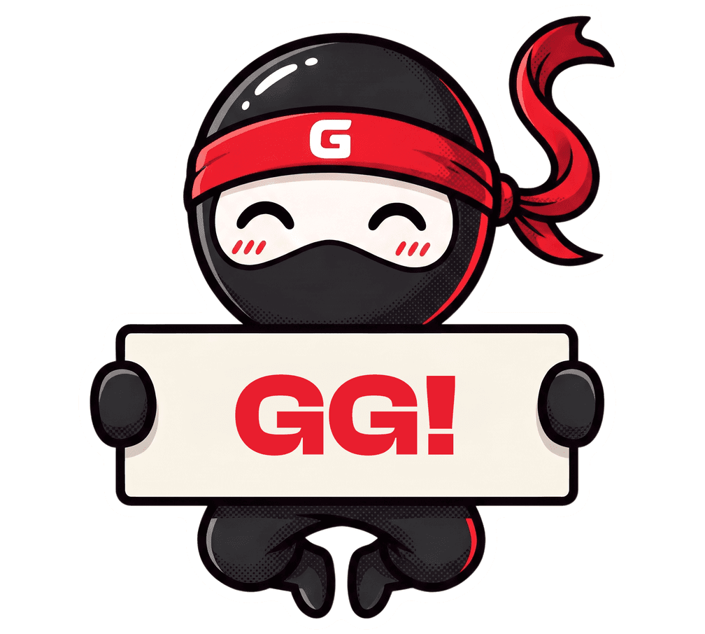 The Genki ninja holding up a GG sign